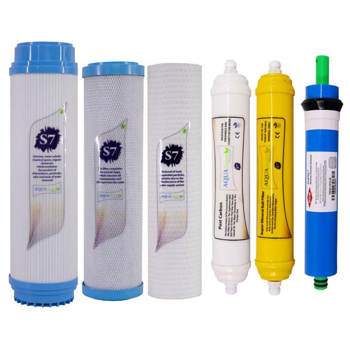 فیلتر دستگاه تصفیه آب آکوآ اسپرینگ مدل F-S7-M6 S مجموعه 6 عددی